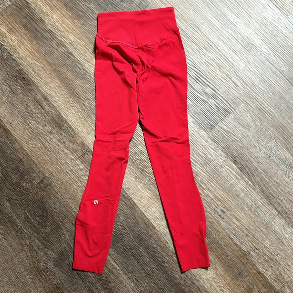 Red Lululemon Full Length Leggings - Picture 2 of 2